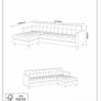Sofa 3 Seater with Chaise Lounge Grey Image 2