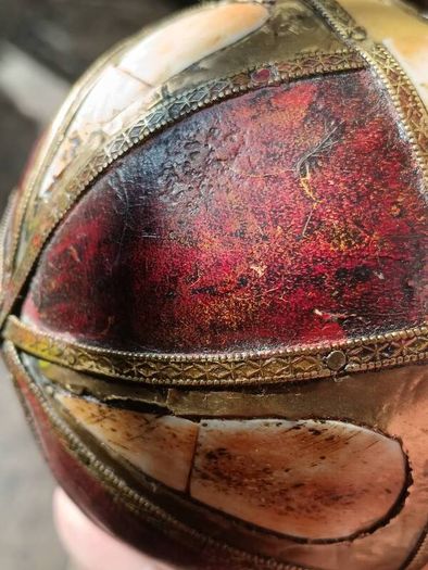 A Pair of Antique Inlaid Wooden Balls