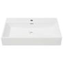 Basin with Faucet Hole Ceramic White 76x42.5x14.5 cm Image 3