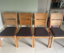 4 solid oak chairs