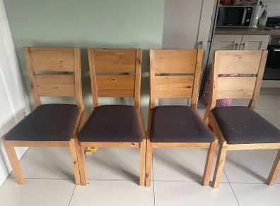 4 solid oak chairs