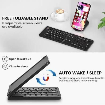 XO KB-11 Wireless Folding Keyboard 180 Degree Foldable Storage, Universal, Multi-System, Rechargeable Design