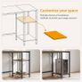 MULTIPLE SIZES AVAILABLE 100 cm Computer Home Office Desk, Small Desk Study Writing Table with Storage Shelves, Modern Simple PC Desk, Brown Image 2
