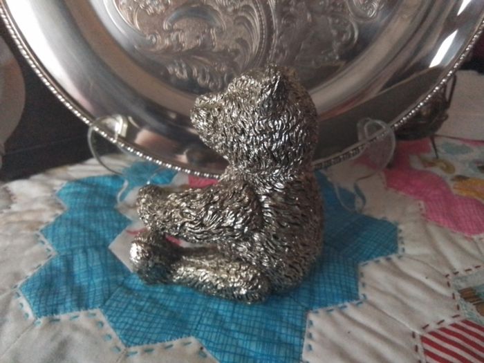 Silver Teddy Bear Ornament