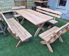 5-piece Garden Furniture Set Solid Pine Dining Set