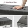 Shoe Bench with Cushion, Storage Bench with Padded Seat, 2 Drawer and Open Compartments, for Entryway, Hallway, Living Room, Black Image 5