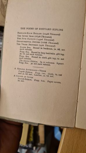 Twenty Poems From Rudyard Kipling. Published  By Methuen & Co. Ltd. London. Soft Cover. In Good Condition.