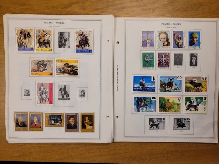 Poland 1946 -1983  Minkus Stamp album pages partially filled