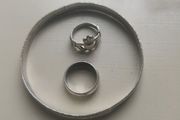 Sterling Silver 1 Claddagh Ring and 1 Other. 1 Bangle