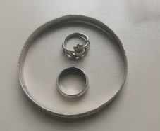Sterling Silver 1 Claddagh Ring and 1 Other. 1 Bangle