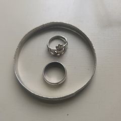 Sterling Silver 1 Claddagh Ring and 1 Other. 1 Bangle