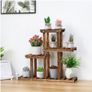 Carbonized Wood Plant Stand Multi Tier Succulent Rack Mini Desktop Plant Holder for Outdoor Balcony Garden Image 2