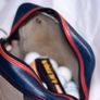 Stylish vintage leather golf practice ball bag with balls Image 3