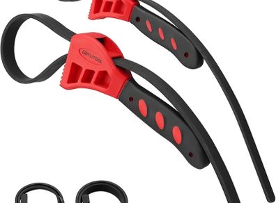Multifunctional Belt Wrench Adjustable Rubber Strap Jar Wrench Tool Opener Wrench Cartridge Pipe Wre Filter Oil Disassembly 6inch