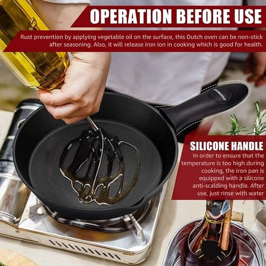 Pre-Seasoned Cast Iron Skillets (set of 3)