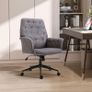Linen Office Chair, Mid Back Computer Desk Chair with Adjustable Height, Grey Image 7