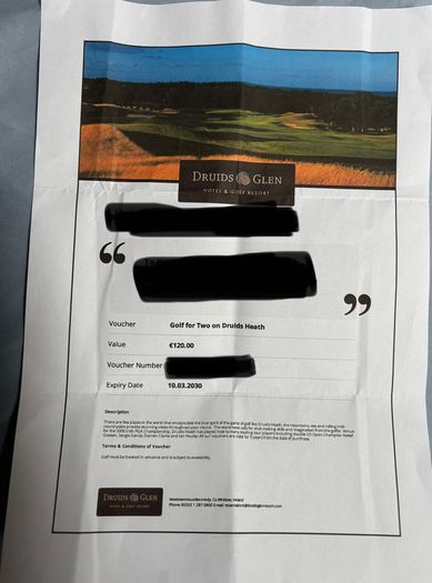 Druids Heath Golf voucher