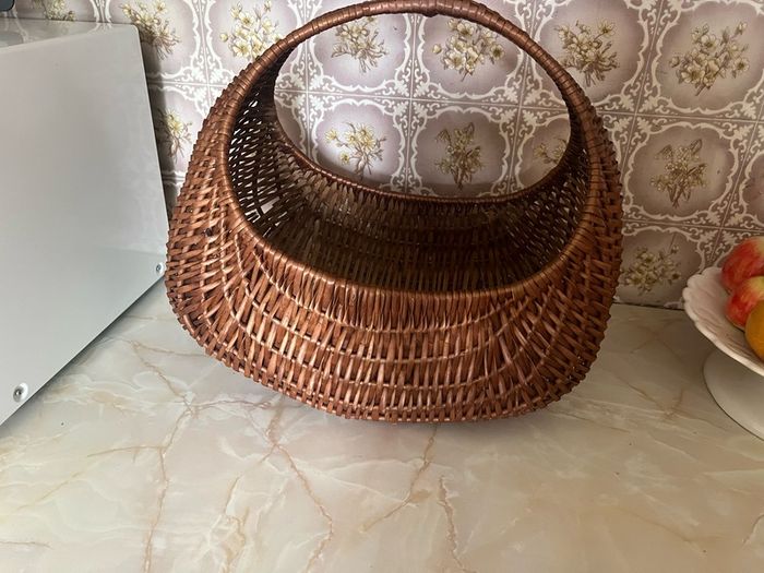 Vintage Wicker Gondola Baskets X 2