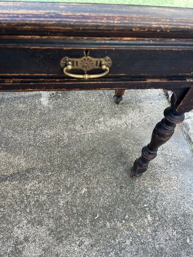 Victorian  green top , 2 drawers desk