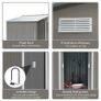 9 x 6FT Outdoor Garden Roofed Metal Storage Shed Tool Box with Foundation Ventilation & Doors Light, Grey Image 2