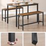 New 3 Piece Set Dining Set Rustic Brown Image 4