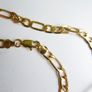MEN'S 24ct Yellow Gold Plated Figaro Chain Necklace length 19" Image 9