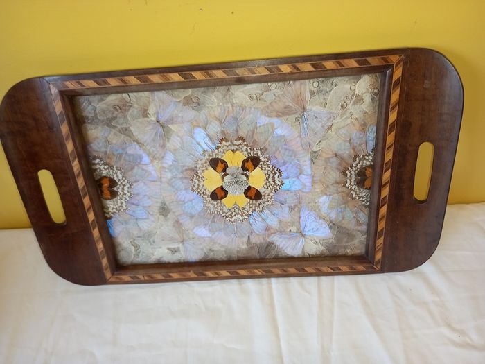Antique \ Vintage Serving Dark Hardwood Tray
