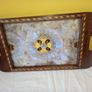 Antique \ Vintage Serving Dark Hardwood Tray Image 4