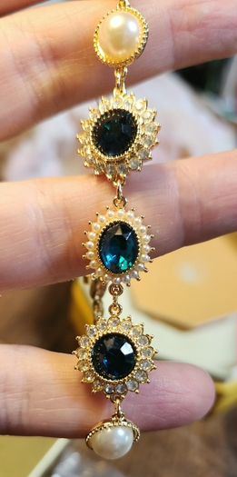 Swarovski blue and pearl bracelet