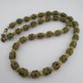 Antique Venetian Style Gabri Eyes Green Glass & Bone Beads Necklace Image 8