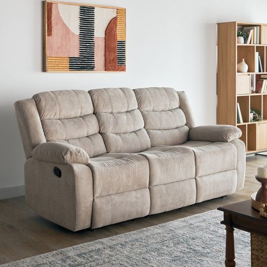 3-Seater Brown Recliner Sofa