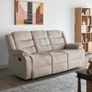 3-Seater Brown Recliner Sofa Image 3
