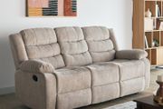 3 Seater Fabric Recliner Sofa ,Brown