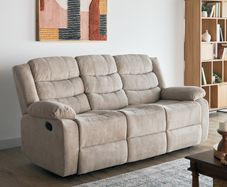 3 Seater Fabric Recliner Sofa ,Brown