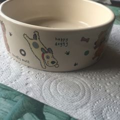 Porcelain dog bowl