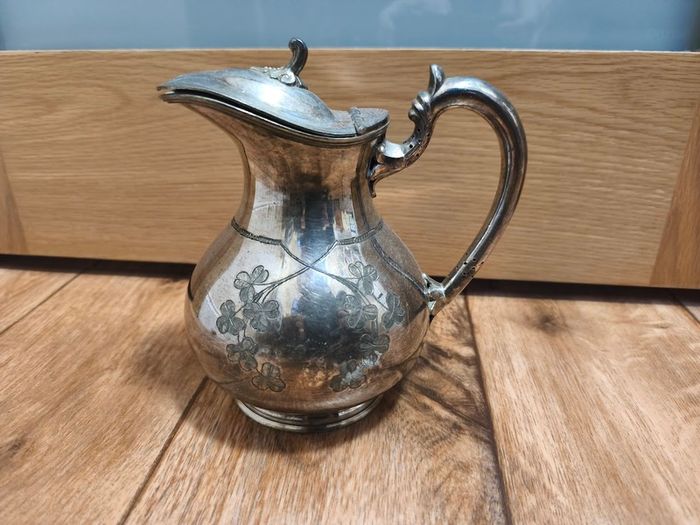 Silver Plated Teapot Vintage Engraved Floral Antique Rustic Decor Victorian Jug Coffee Pot