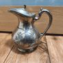 Silver Plated Teapot Vintage Engraved Floral Antique Rustic Decor Victorian Jug Coffee Pot Image 5