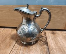 Silver Plated Teapot Vintage Engraved Floral Antique Rustic Decor Victorian Jug Coffee Pot