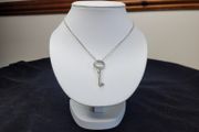 Vintage Sterling Silver 925 Key Pendant Necklace 45.5cm Chain 6.83g Signed
