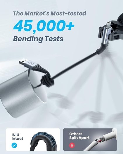 USB C Charger Cable 2m 3.1A Type C Cable Fast Charging, Braided USB A to USB-C Phone Charger Cable USBC for iPhone 16 15 Pro, Samsung Galaxy S24 S23 Ultra, Pixel 9, iPad Air, Switch, Steam etc.