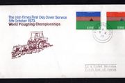 1973 Ireland World Ploughing Championship: Wellington Bridge Commemorative Stamp Illustrated The Irish Times Addressed First Day Cover (FDC).