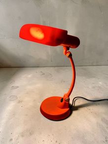 1970s bright orange table lamp