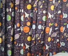 Kids galaxy curtains with matching light and duvet ser
