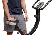 Basic Foldable Fitness Exercise Bike with 16 Level Resistance, Countdown Exercise Monitor, Phone/Tablet Holder and Hand Pulse for Home Use