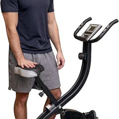 Basic Foldable Fitness Exercise Bike with 16 Level Resistance, Countdown Exercise Monitor, Phone/Tablet Holder and Hand Pulse for Home Use