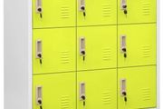 Locker Cabinet Light Grey and Green 90x45x92.5 cm Steel
