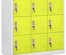 Locker Cabinet Light Grey and Green 90x45x92.5 cm Steel