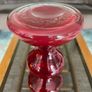 Uber Retro Mid Century Heavy Ruby Red Vase Image 7