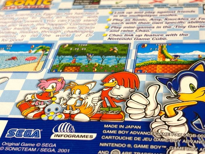 Sonic Advance for Game Boy Advance Boxed