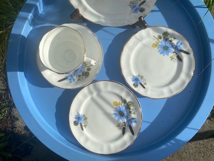 Arklow bone china trio and plates